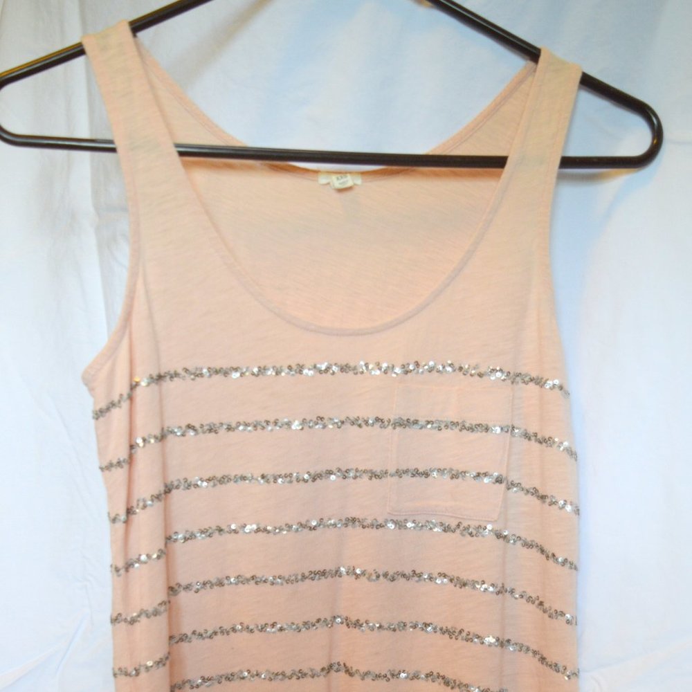 J. Crew Blush Pink Sleeveless Shirt with Sequins